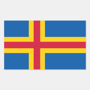 Patriotic Åland Islands Flag Rectangular Sticker