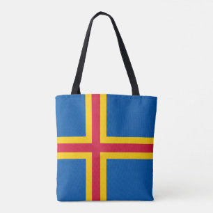 Patriotic Åland Islands Flag Tote Bag
