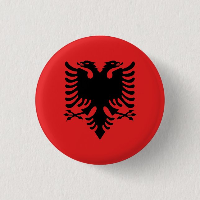 Patriotic Albanian Flag 3 Cm Round Badge (Front)