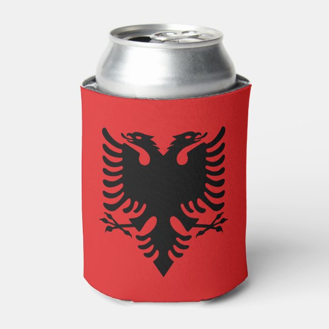 Patriotic Albanian Flag Can Cooler (Can Front)