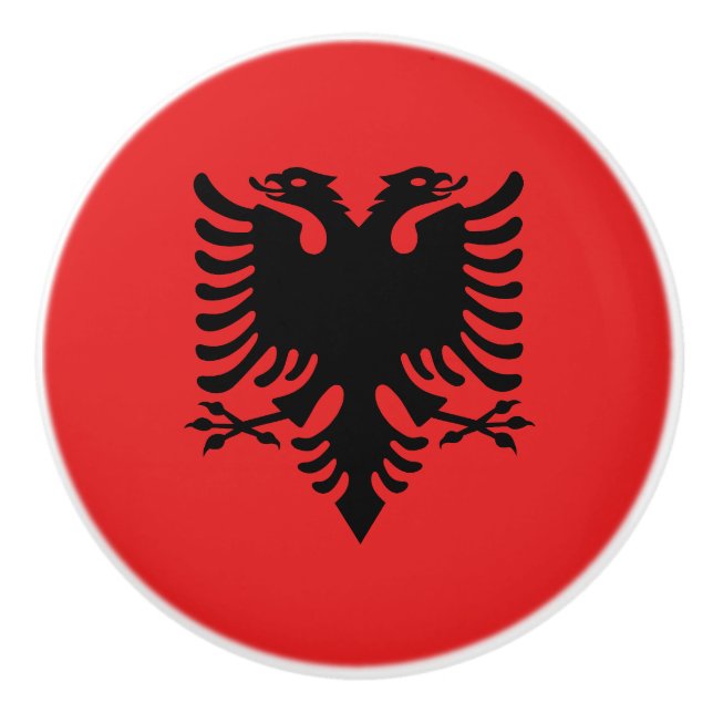 Patriotic Albanian Flag Ceramic Knob (Front)