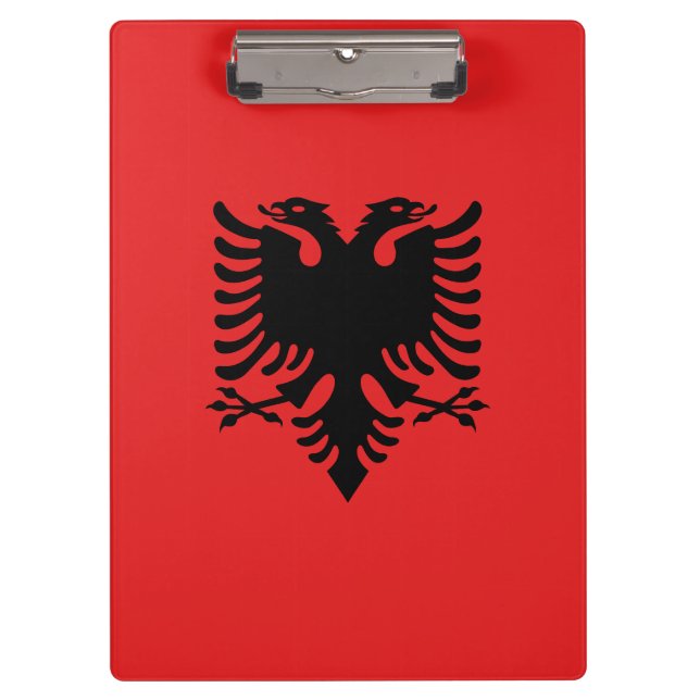 Patriotic Albanian Flag Clipboard (Front)