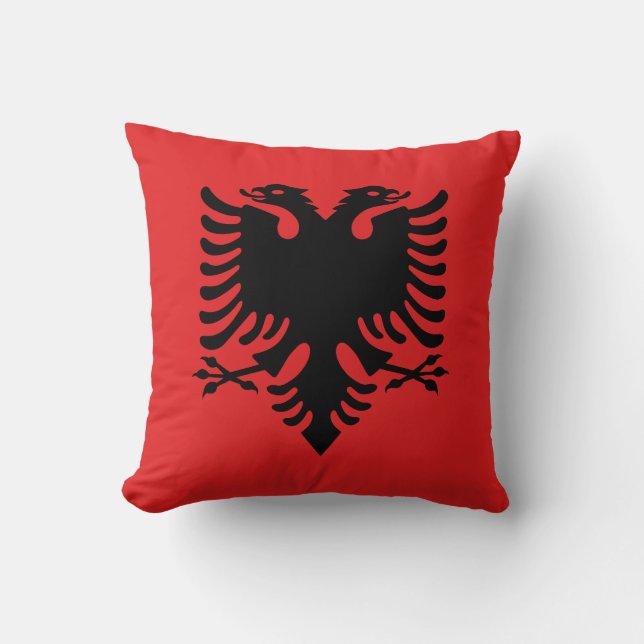 Patriotic Albanian Flag Cushion (Front)