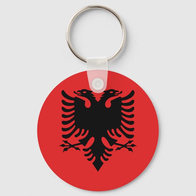 Patriotic Albanian Flag Key Ring (Front)