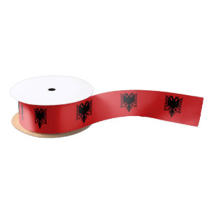 Patriotic Albanian Flag Satin Ribbon