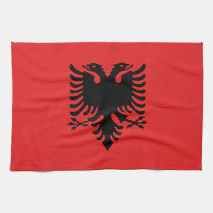 Patriotic Albanian Flag Tea Towel