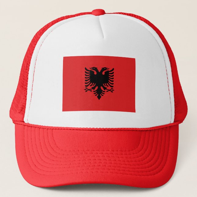 Patriotic Albanian Flag Trucker Hat (Front)