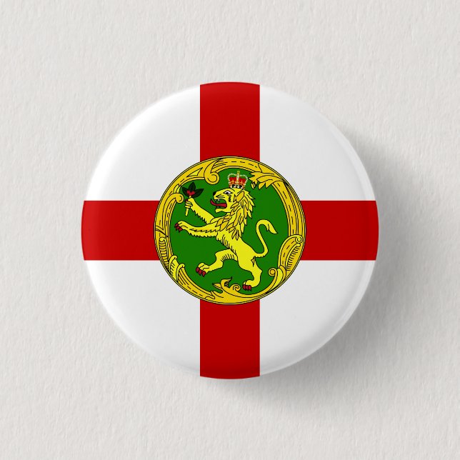Patriotic Alderney Flag 3 Cm Round Badge (Front)