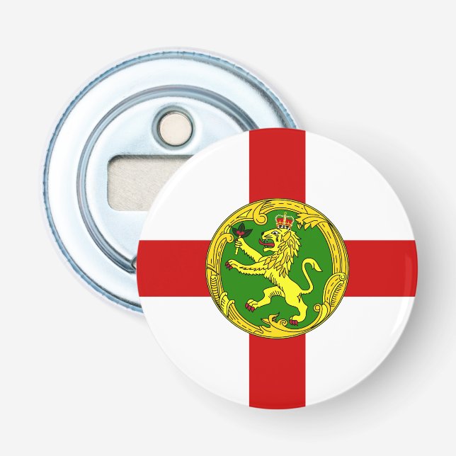 Patriotic Alderney Flag Bottle Opener (Front)