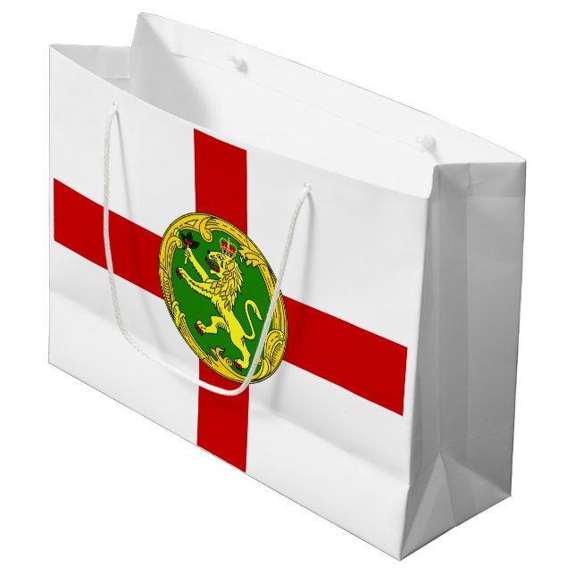 Patriotic Alderney Flag Large Gift Bag (Front Angled)