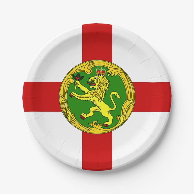 Patriotic Alderney Flag Paper Plate (Front)