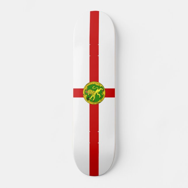 Patriotic Alderney Flag Skateboard (Front)