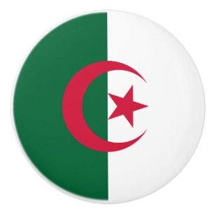 Patriotic Algerian Flag Ceramic Knob