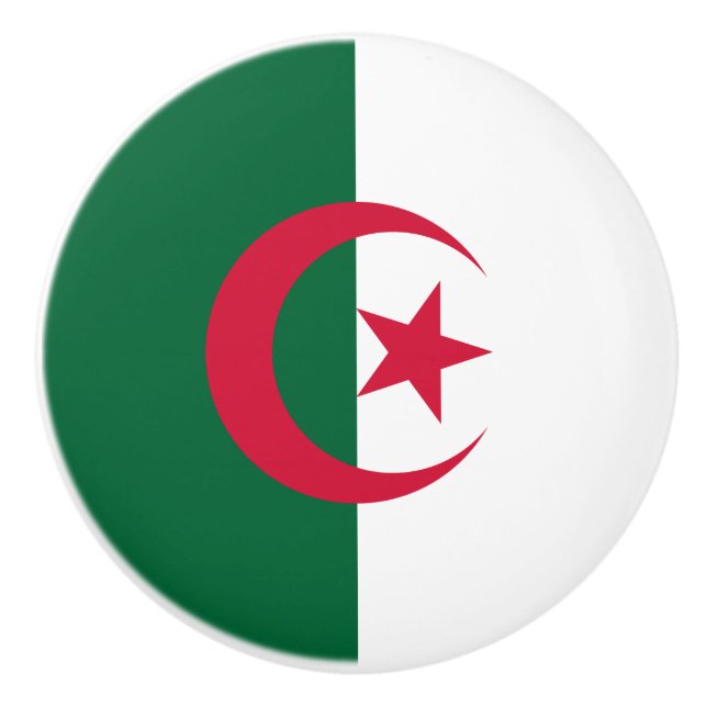 Patriotic Algerian Flag Ceramic Knob (Front)
