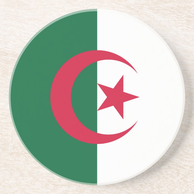 Patriotic Algerian Flag Coaster (Front)