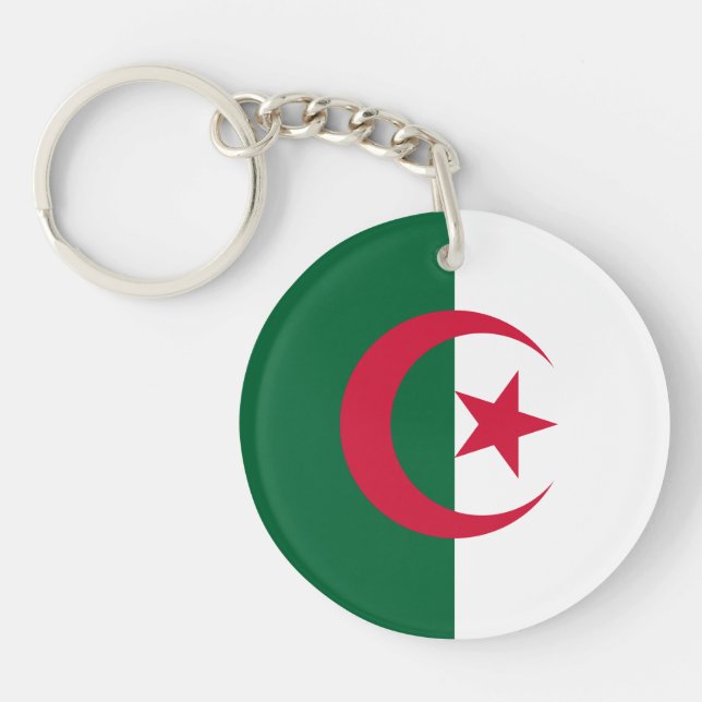Patriotic Algerian Flag Key Ring (Front)