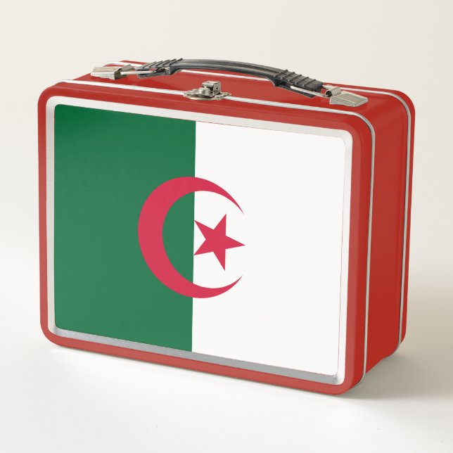 Patriotic Algerian Flag Metal Lunch Box (Front)