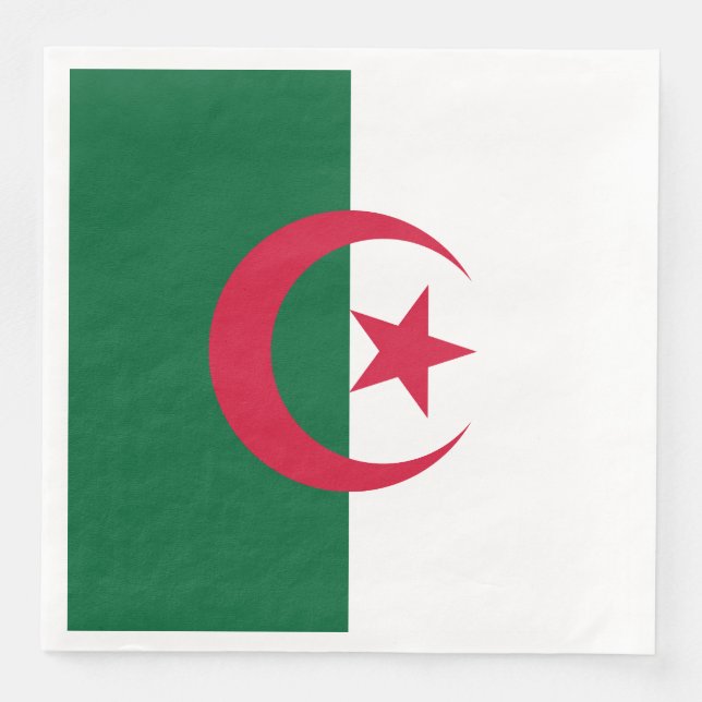 Patriotic Algerian Flag Napkin (Front)