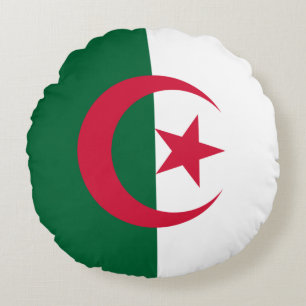 Patriotic Algerian Flag Round Cushion