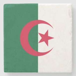 Patriotic Algerian Flag Stone Coaster