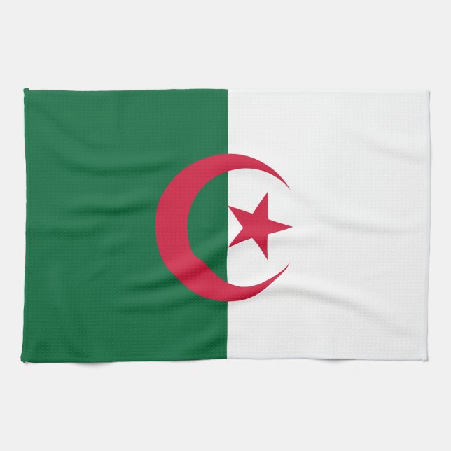 Patriotic Algerian Flag Tea Towel (Horizontal)