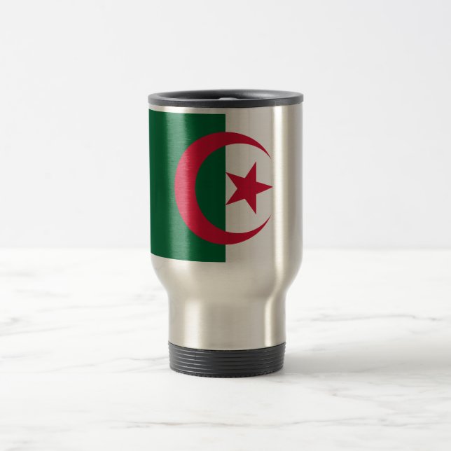 Patriotic Algerian Flag Travel Mug (Center)