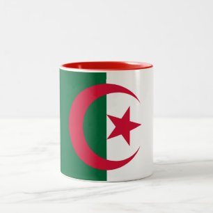 Patriotic Algerian Flag Two-Tone Coffee Mug