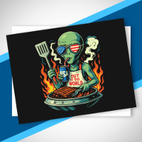 Patriotic Alien BBQ Grill American Flag Sunglasses