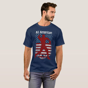 Patriotic All-American Baseball Vintage Distressed T-Shirt
