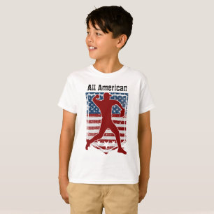Patriotic All-American Baseball Vintage Distressed T-Shirt