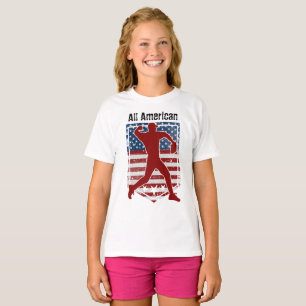 Patriotic All-American Baseball Vintage Distressed T-Shirt
