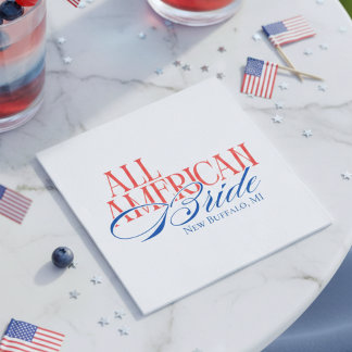 Patriotic All American Bride Bachelorette Napkin