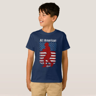 Patriotic All-American Football Vintage Distressed T-Shirt