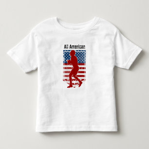 Patriotic All-American Football Vintage Distressed Toddler T-Shirt