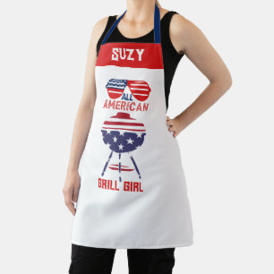 Patriotic All American Girl Griller Chef Apron