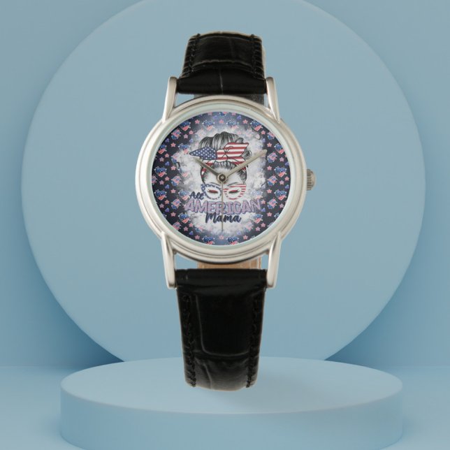 Patriotic All American Mama Messy Bun Watch (Creator Uploaded)