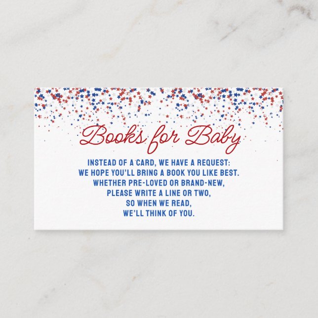 Patriotic All American Stars Books for Baby Enclosure Card (Front)