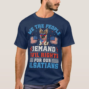 Patriotic Alsatian Dog For 4th Of July Celebration T-Shirt
