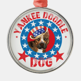 Patriotic Am Staff Metal Tree Decoration
