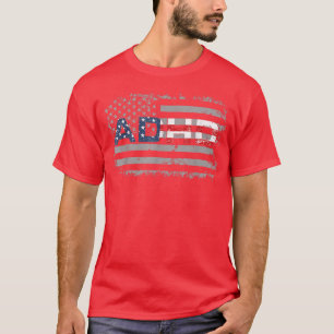Patriotic America Flag ADHD Autism Mental Health A T-Shirt