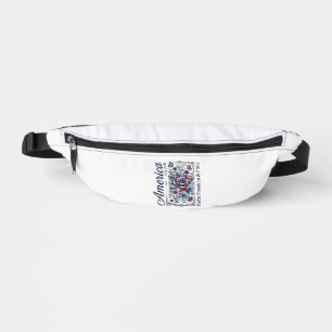 Patriotic America Floral Vintage Shirt Design_1 Bum Bags