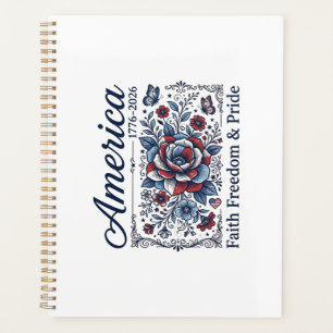 Patriotic America Floral Vintage Shirt Design_1 Planner