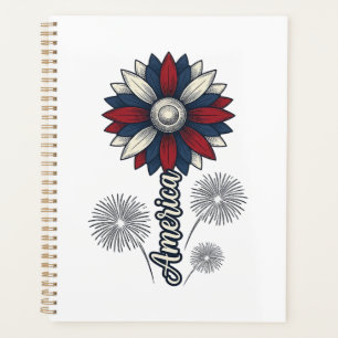 Patriotic America Flower Fireworks Vector Design_1 Planner