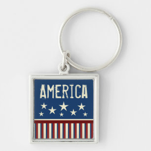 Patriotic America Keychain