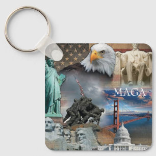 Patriotic America MAGA Liberty Key Ring