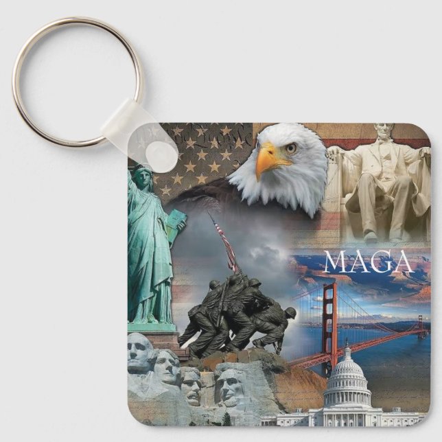 Patriotic America MAGA Liberty Key Ring (Front)