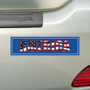 Patriotic America Red White and Blue Bumper Sticker