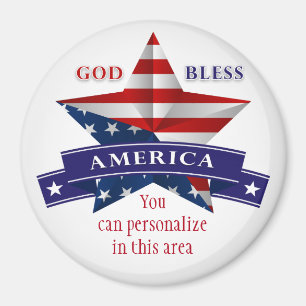 Patriotic America Star Design (v1) Customise Magnet