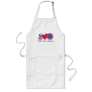 Patriotic America USA Long Apron