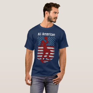 Patriotic American Basketball Vintage Distressed T-Shirt